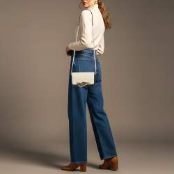 Pre Owned Diane Von Furstenberg Flirty Lips Black/Off White Quilted Leather Shoulder Bag