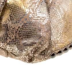 Diane Von Furstenberg Beige/Metallic Silver Suede Python Hobo