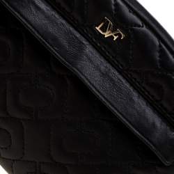 Pre Owned Diane Von Furstenberg Black Quilted Leather Milo Crossbody Bag