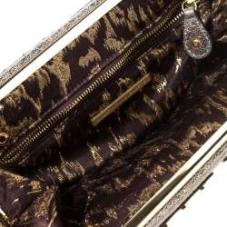 Pre Owned Diane Von Furstenberg Metallic Studded Leather Hayworth Clutch