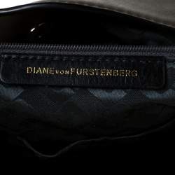 Pre Owned Diane Von Furstenberg Dark Khaki Leather Shoulder Bag