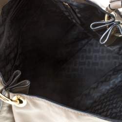 Pre Owned Diane Von Furstenberg Dark Khaki Leather Shoulder Bag