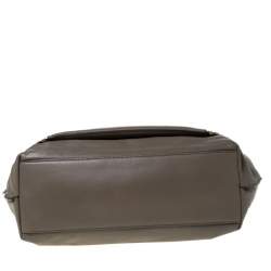 Pre Owned Diane Von Furstenberg Dark Khaki Leather Shoulder Bag