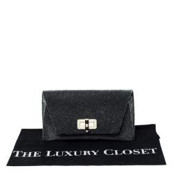 Pre Owned Diane von Furstenberg Grey Glass Beads 440 Gallery Uptown Clutch