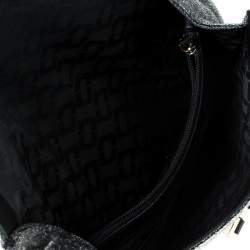 Pre Owned Diane von Furstenberg Grey Glass Beads 440 Gallery Uptown Clutch