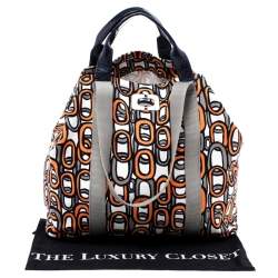 Pre Owned Diane Von Furstenberg Multicolor Patent Leather and Canvas Kaya Tote