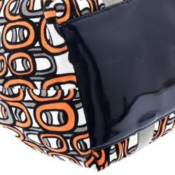 Pre Owned Diane Von Furstenberg Multicolor Patent Leather and Canvas Kaya Tote