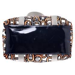 Pre Owned Diane Von Furstenberg Multicolor Patent Leather and Canvas Kaya Tote