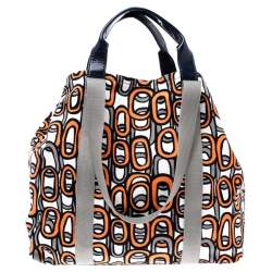 Pre Owned Diane Von Furstenberg Multicolor Patent Leather and Canvas Kaya Tote