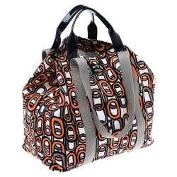 Pre Owned Diane Von Furstenberg Multicolor Patent Leather and Canvas Kaya Tote