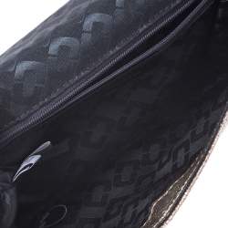 Pre Owned Diane Von Furstenberg Metallic Lame Fabric 440 Envelope Clutch