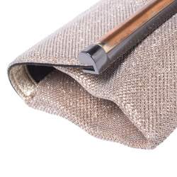 Pre Owned Diane Von Furstenberg Metallic Lame Fabric 440 Envelope Clutch