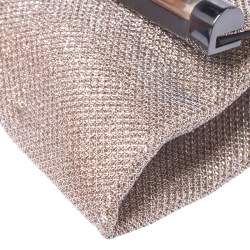 Pre Owned Diane Von Furstenberg Metallic Lame Fabric 440 Envelope Clutch