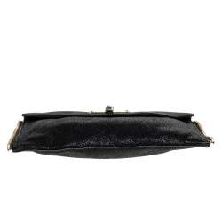 Pre Owned Diane von Furstenberg Black Leather 440 Gallery Uptown Clutch