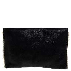 Pre Owned Diane von Furstenberg Black Leather 440 Gallery Uptown Clutch