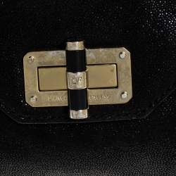 Pre Owned Diane von Furstenberg Black Leather 440 Gallery Uptown Clutch