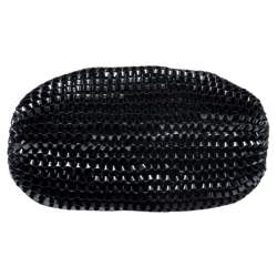 Diane Von Furstenberg Metallic Black Chainlink Leather Stephanie Shoulder Bag