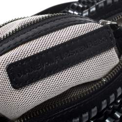 Diane Von Furstenberg Metallic Black Chainlink Leather Stephanie Shoulder Bag