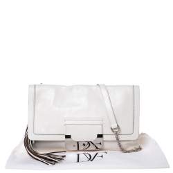Pre Owned Diane Von Furstenberg White Leather Harper Shoulder Bag