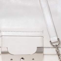 Pre Owned Diane Von Furstenberg White Leather Harper Shoulder Bag