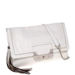 Pre Owned Diane Von Furstenberg White Leather Harper Shoulder Bag