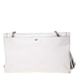 Pre Owned Diane Von Furstenberg White Leather Harper Shoulder Bag