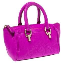 Pre Owned Diane von Furstenberg Purple Grained Leather Mini Sutra Shoulder Bag