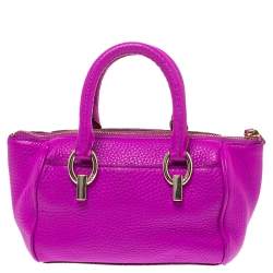 Pre Owned Diane von Furstenberg Purple Grained Leather Mini Sutra Shoulder Bag