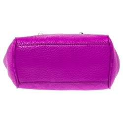 Pre Owned Diane von Furstenberg Purple Grained Leather Mini Sutra Shoulder Bag