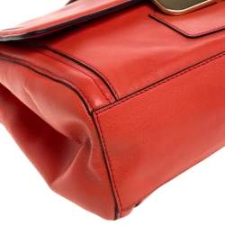 Pre Owned Diane von Furstenberg Coral Leather New Harper Charlotte Shoulder Bag