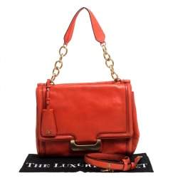 Pre Owned Diane von Furstenberg Coral Leather New Harper Charlotte Shoulder Bag