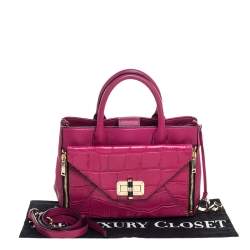 Pre Owned Diane Von Furstenberg Magenta Leather 440 Gallery Envelope Tote