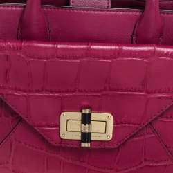 Pre Owned Diane Von Furstenberg Magenta Leather 440 Gallery Envelope Tote