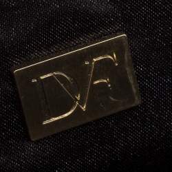 Pre Owned Diane von Furstenberg Copper Brown Perforated Leather Long Lytton Clutch