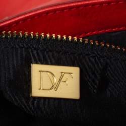 Pre Owned Diane Von Furstenberg Red Leather Mini Harper Shoulder Bag