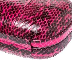 Pre Owned Diane Von Furstenberg Magenta/Black Python Flirty Minaudiere Chain Clutch