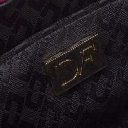 Pre Owned Diane Von Furstenberg Magenta/Black Python Flirty Minaudiere Chain Clutch
