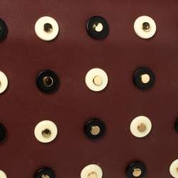 Pre Owned Diane von Furstenberg Burgundy Leather Studded Flap Shoulder Bag