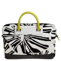 Diane Von Furstenberg Multicolor Printed Canvas and Leather Laptop Bag