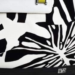 Diane Von Furstenberg Multicolor Printed Canvas and Leather Laptop Bag