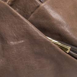 Pre Owned Diane Von Furstenberg Brown Leather Belle Draped Wrap Shoulder Bag