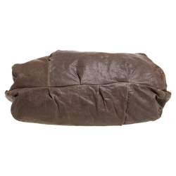 Pre Owned Diane Von Furstenberg Brown Leather Belle Draped Wrap Shoulder Bag