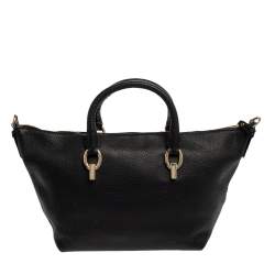 Pre Owned Diane Von Furstenberg Black Leather Sutra Tote