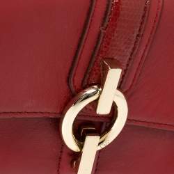 Pre Owned Diane Von Furstenberg Red Leather Micro Mini Sutra Crossbody Bag