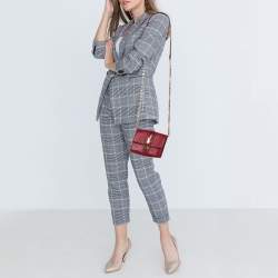 Pre Owned Diane Von Furstenberg Red Leather Micro Mini Sutra Crossbody Bag