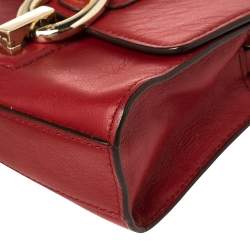 Pre Owned Diane Von Furstenberg Red Leather Micro Mini Sutra Crossbody Bag