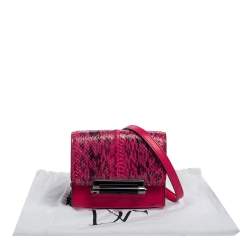 Pre Owned Diane von Furstenberg Pink Leather and Python Mini Highline Micro Crossbody Bag