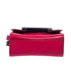 Pre Owned Diane von Furstenberg Pink Leather and Python Mini Highline Micro Crossbody Bag