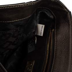 Pre Owned Diane Von Furstenberg Metallic Grey Lizard Embossed Leather and Leather Mini 440 Shoulder Bag