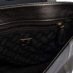 Pre Owned Diane Von Furstenberg Metallic Grey Lizard Embossed Leather and Leather Mini 440 Shoulder Bag